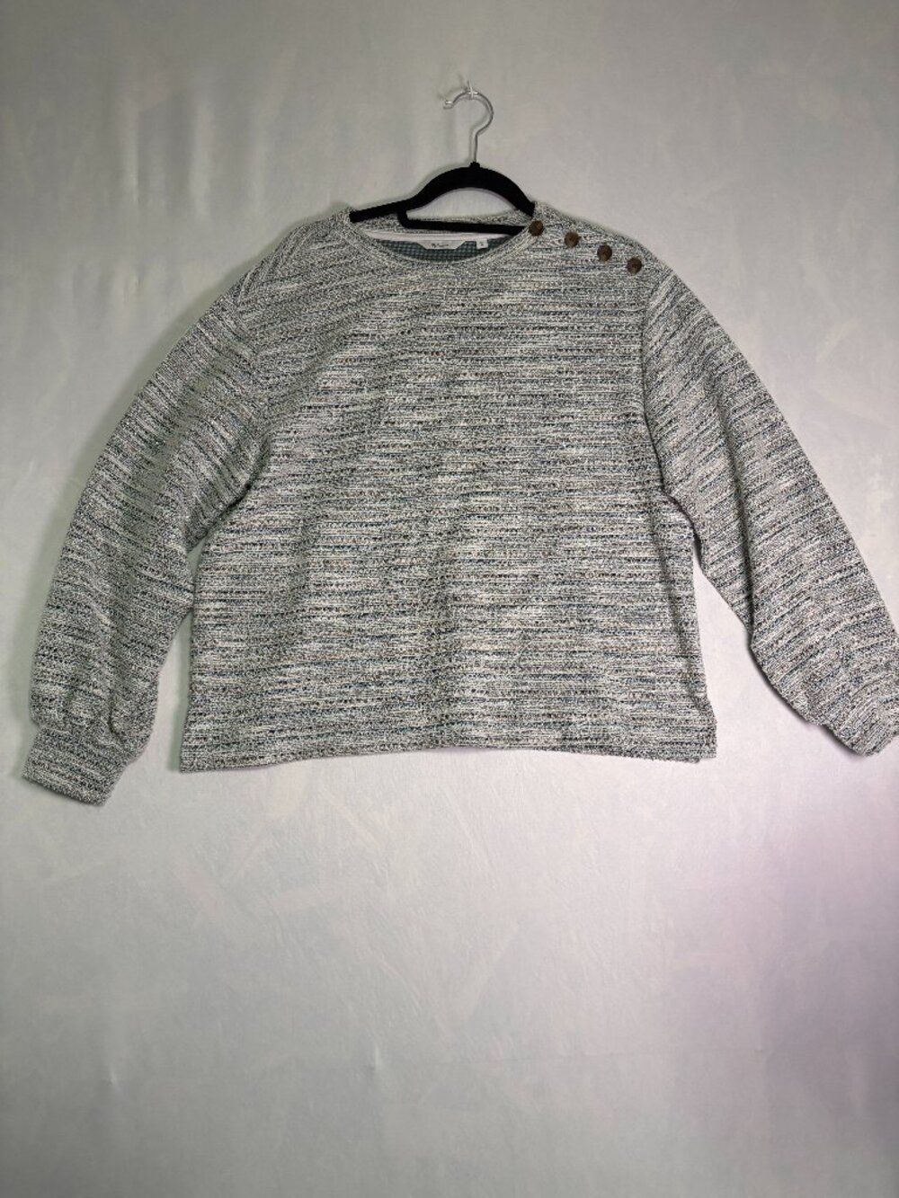 Reitmans Women's M Multicolour Textured Knit Sweater Button Shoulder